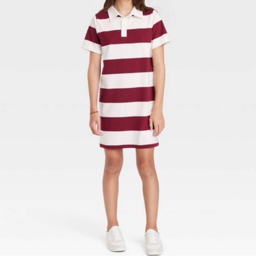 Rugby Striped Polo Dress
Art Class. Burgundy/White Size: S